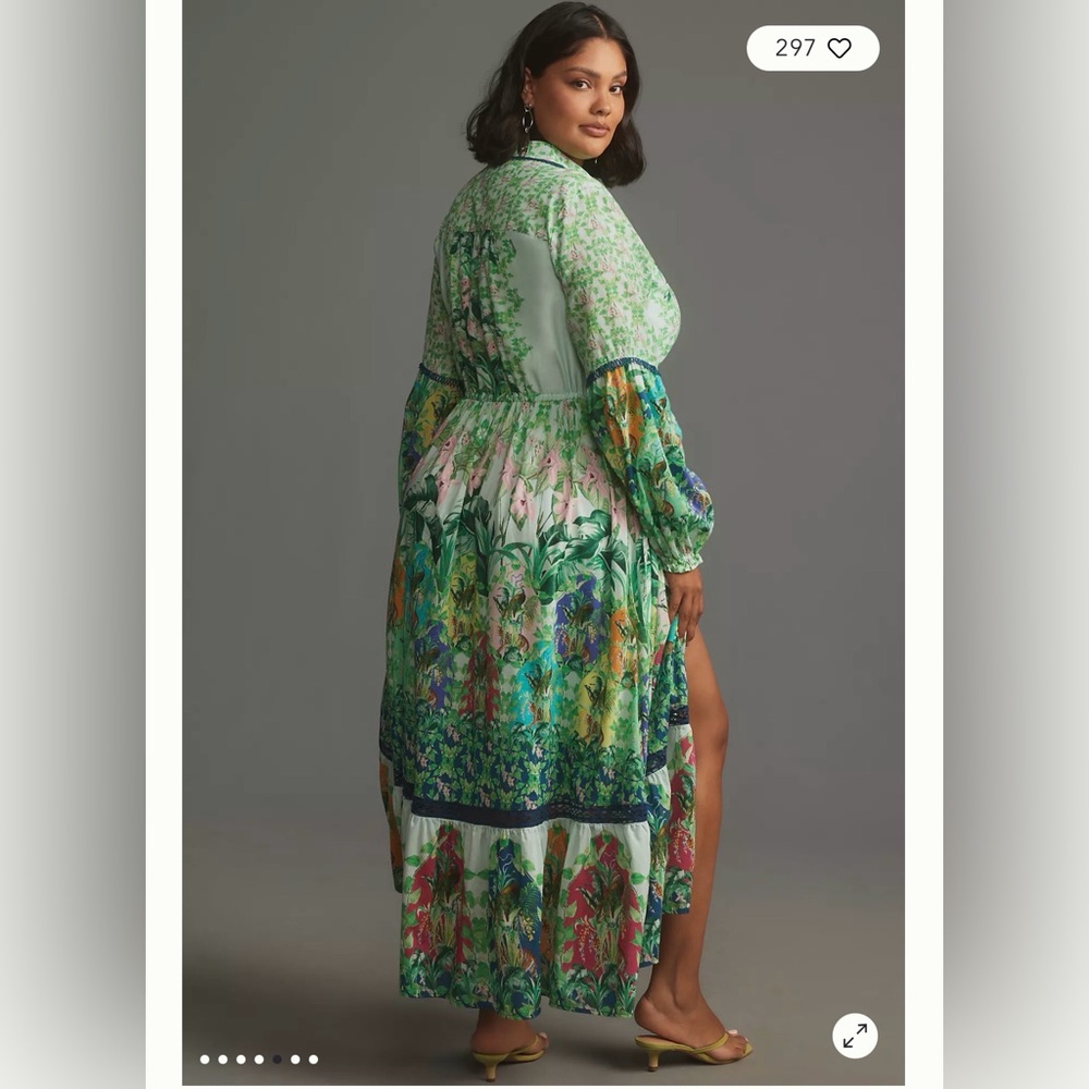 Anthropologie the Eleanora Long Sleeve Maxi Dress Size L - Picture 14 of 16